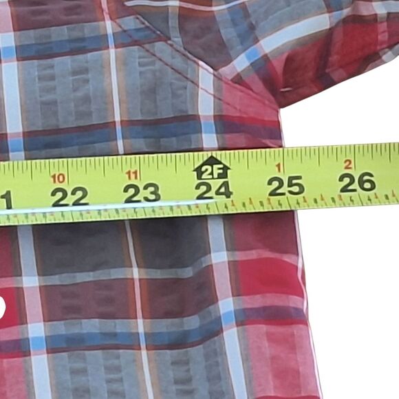 The North Face Seersucker Shirt QuickDry SS Alcoasta Red Plaid Button Up XXL 2XL - Picture 14 of 16